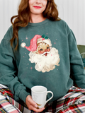 CHEERY SANTA WASHED CREWNECK