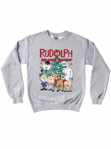 RUDOLPH THE RED NOSED REINDEER ADULT CREWNECK