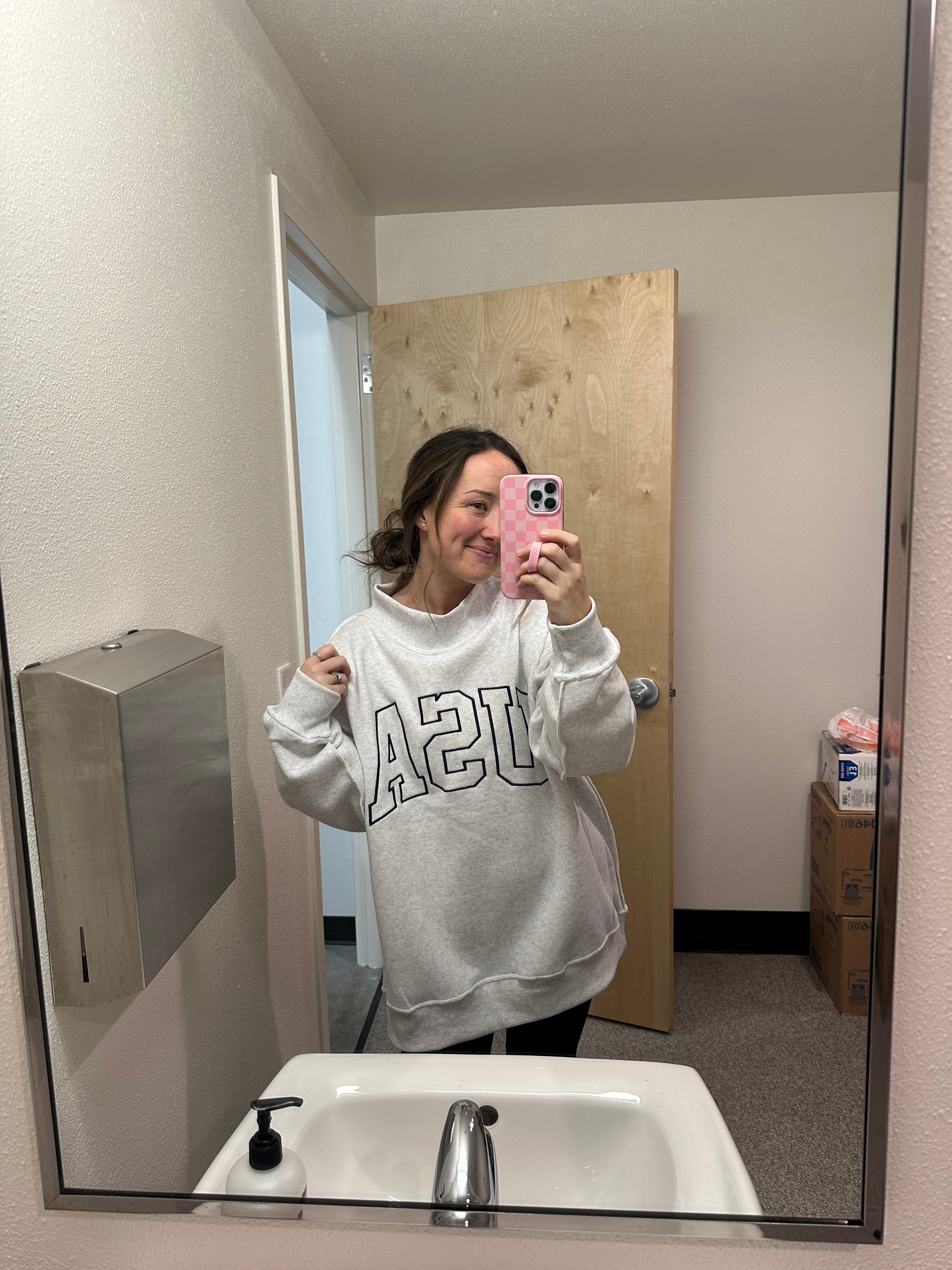 MOCK-NECK OVERSIZED USA CREWNECK