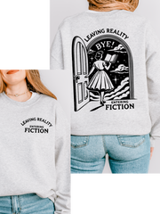 LEAVING REALITY ENTERING FICTION (front+back) - ADULT REGULAR CREWNECK