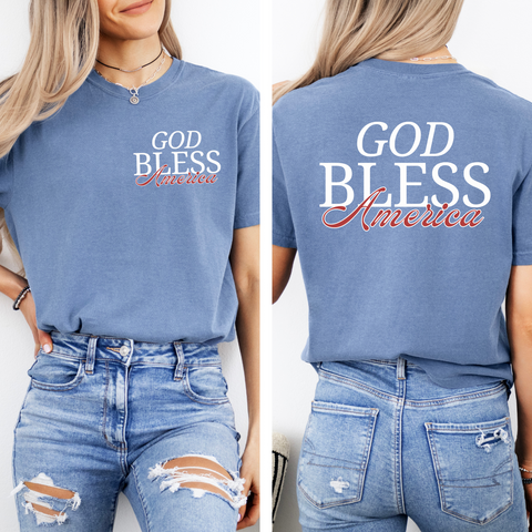 GOD BLESS AMERICA ADULT TEE (FRONT + BACK)  *LIMITED EDITION