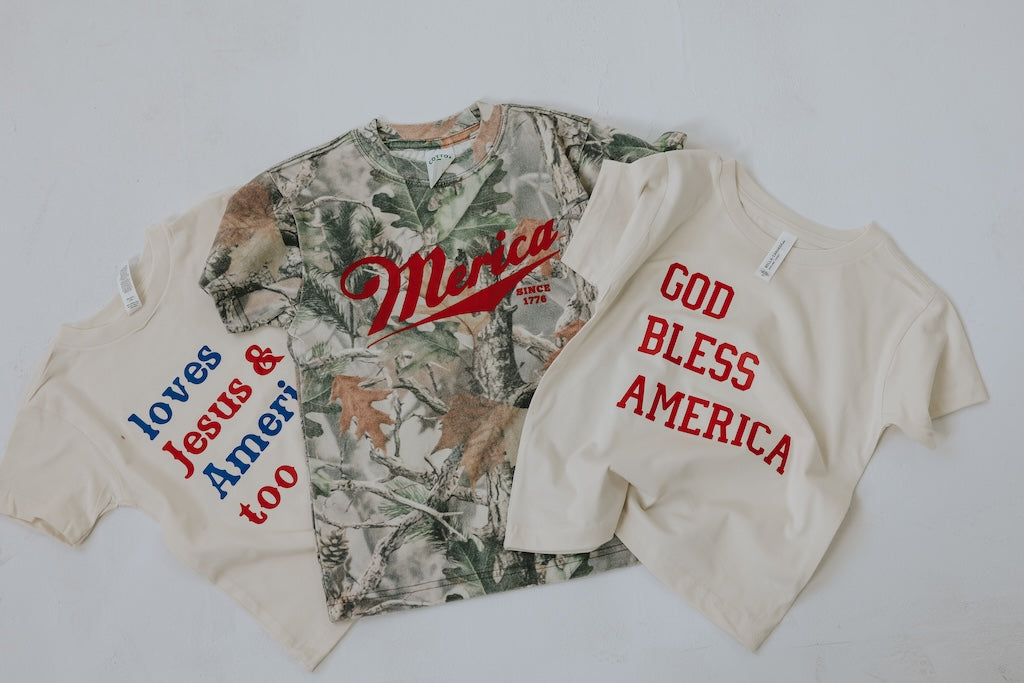 YOUTH LOVES JESUS & AMERICA TOO TEE SHIRT