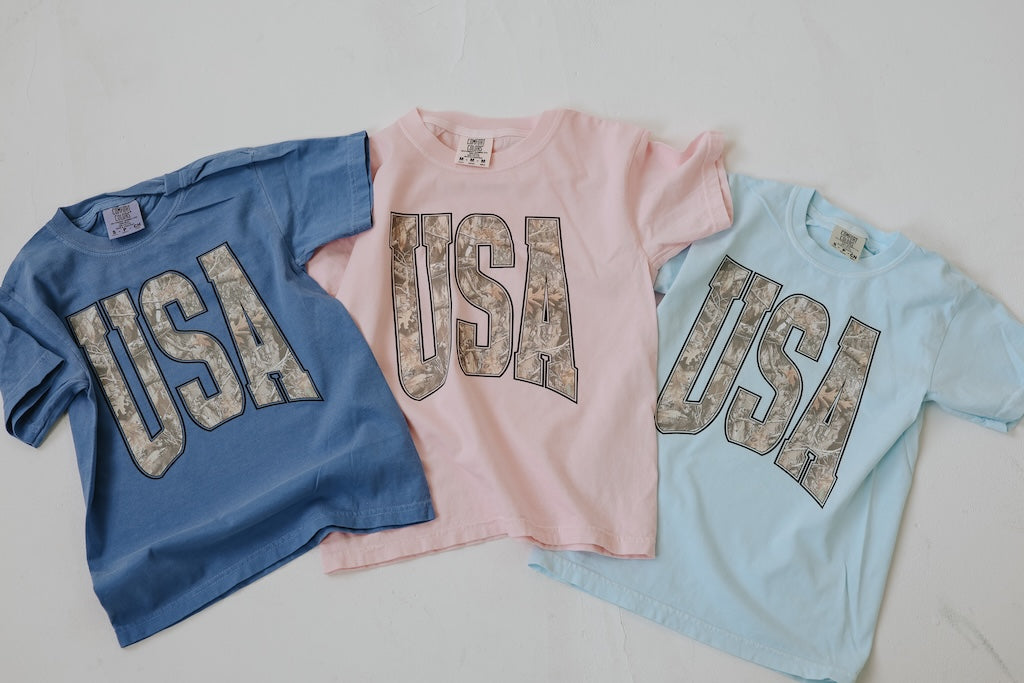 YOUTH CAMO USA TEE SHIRT
