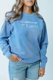 ADULT THE AMERICAN WAY - WASHED CREWNECK