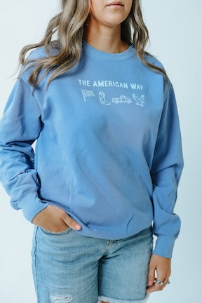 ADULT THE AMERICAN WAY - WASHED CREWNECK