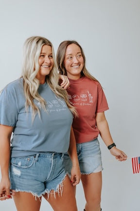 250 YEARS OF FREEDOM - EMBROIDERED TEE SHIRT