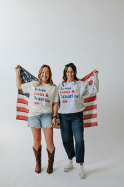 ADULT LOVES JESUS & AMERICA TOO TEE SHIRT