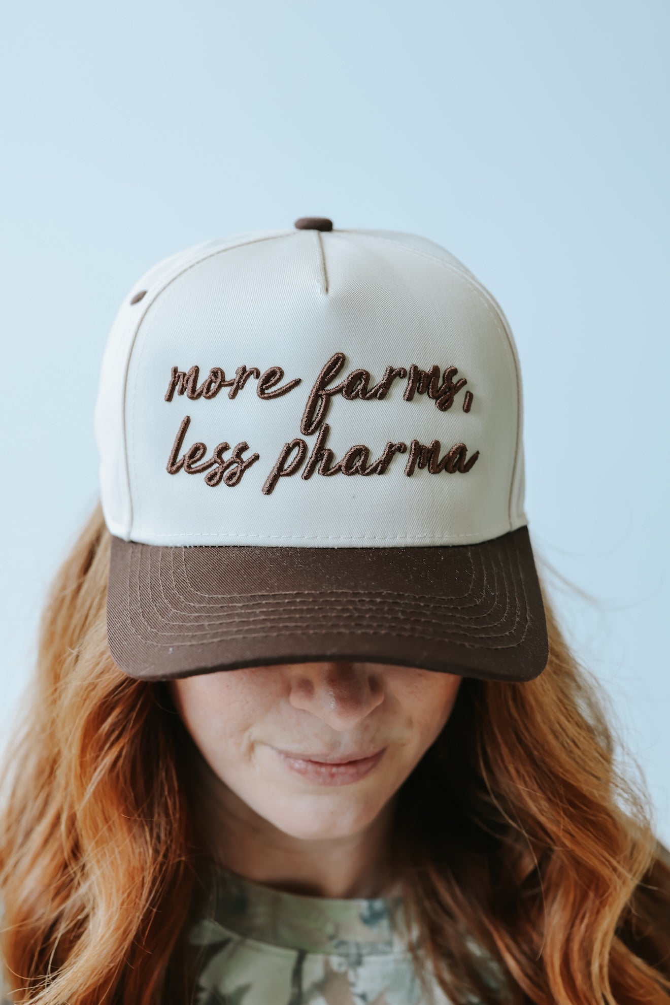 MORE FARMS LESS PHARMA PUFF EMBROIDERED HAT