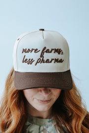 MORE FARMS LESS PHARMA PUFF EMBROIDERED HAT