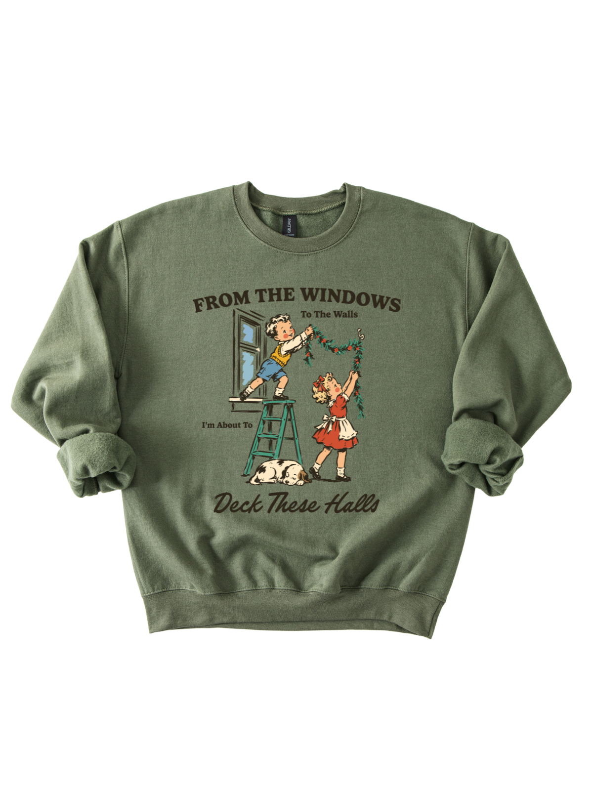 IM ABOUT TO DECK THESE HALLS - ADULT CREWNECK