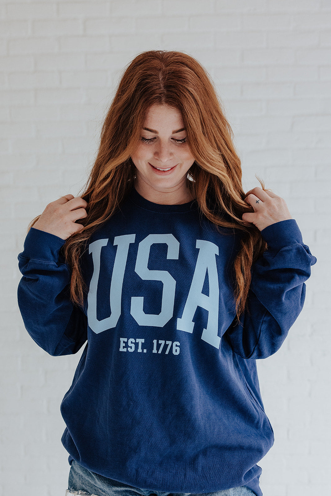 USA EST 1776 - ADULT WASHED SWEATER