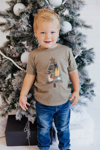 HUNTING CHRISTMAS TREE KIDS TEE