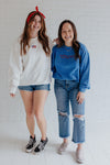 BASIC FLAG IVORY CORDED CREWNECK