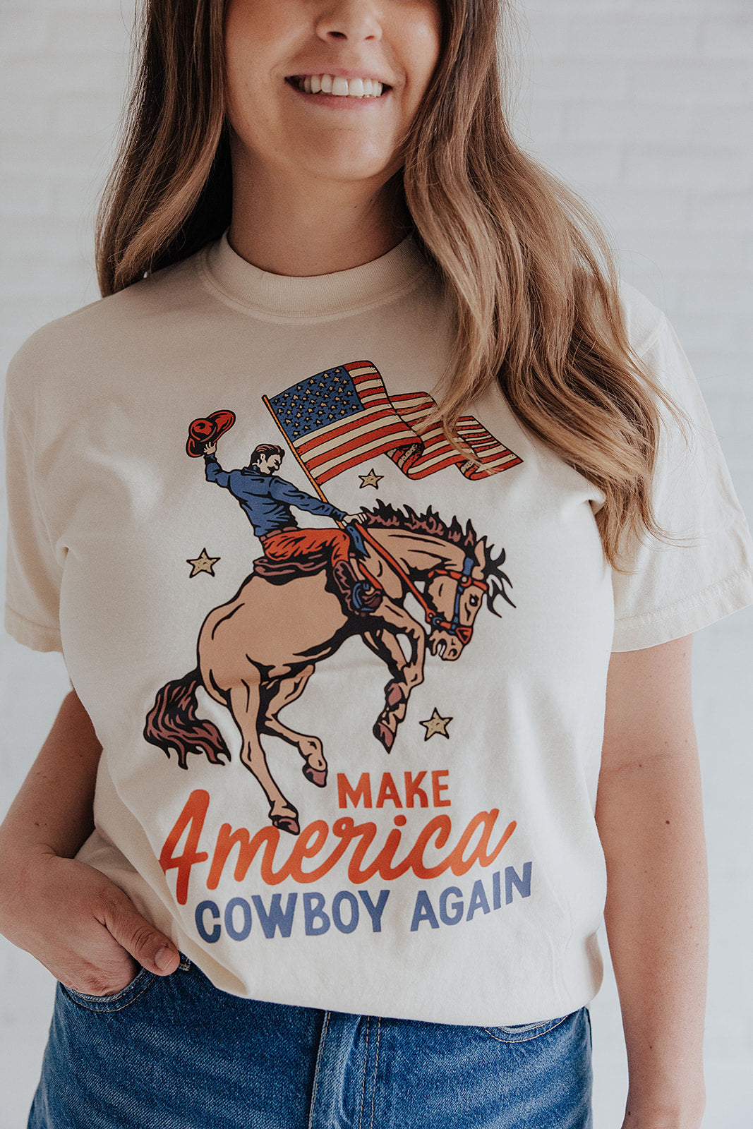 MAKE AMERICA COWBOY AGAIN (HORSE) - ADULT SHORT SLEEVE TEE