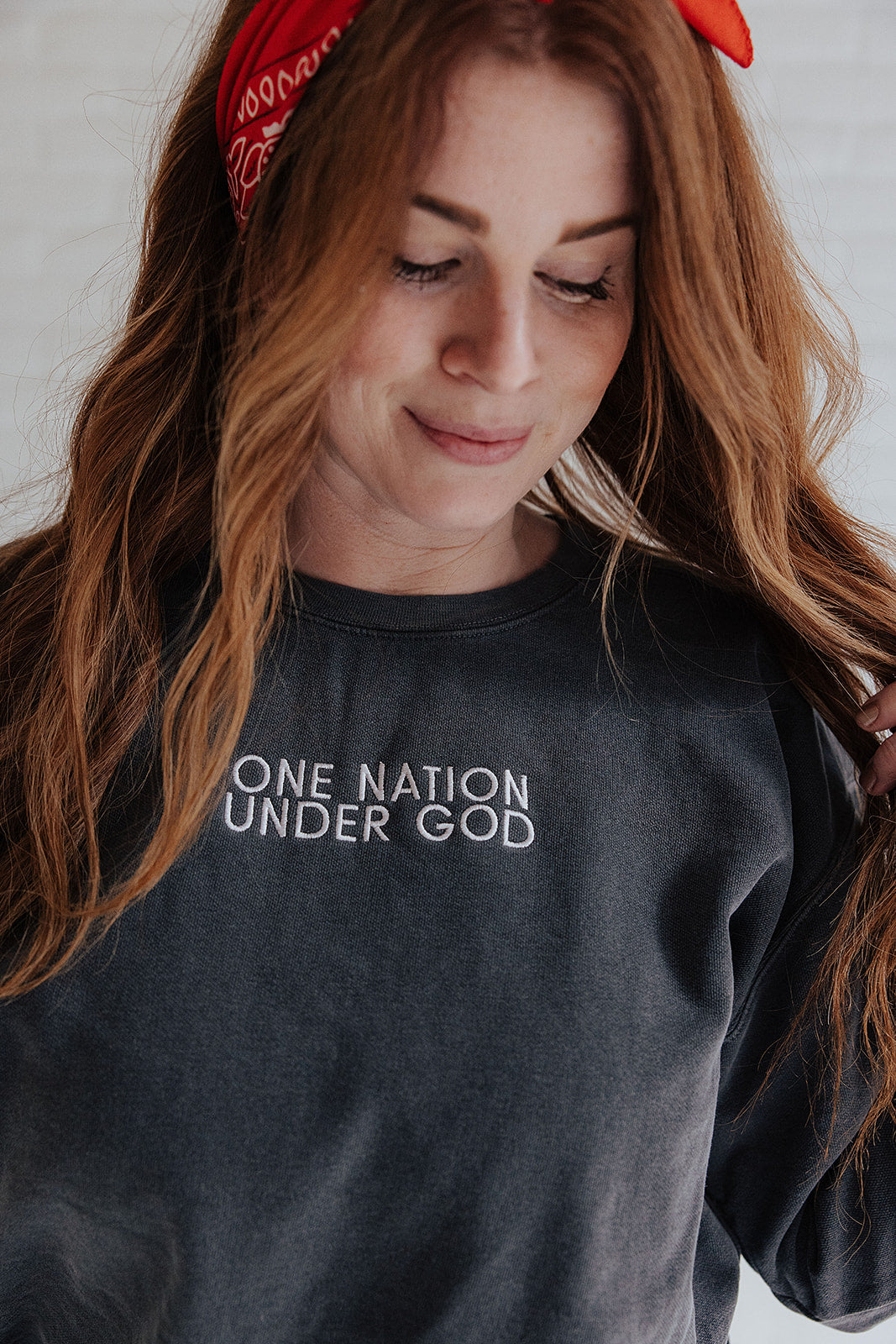ONE NATION UNDER GOD - ADULT WASHED SWEATER