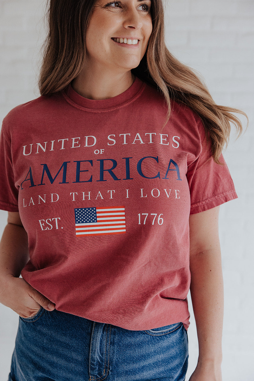 UNITED STATES OF AMERICA CLASSIC FLAG - ADULT SHORT SLEEVE TEE