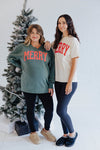 MERRY RED PUFF WASHED CREWNECK