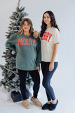 MERRY RED PUFF WASHED CREWNECK