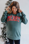 MERRY RED PUFF WASHED CREWNECK