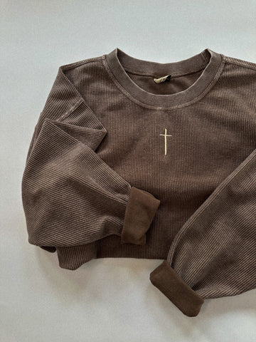 CROSS CORDED CREWNECK