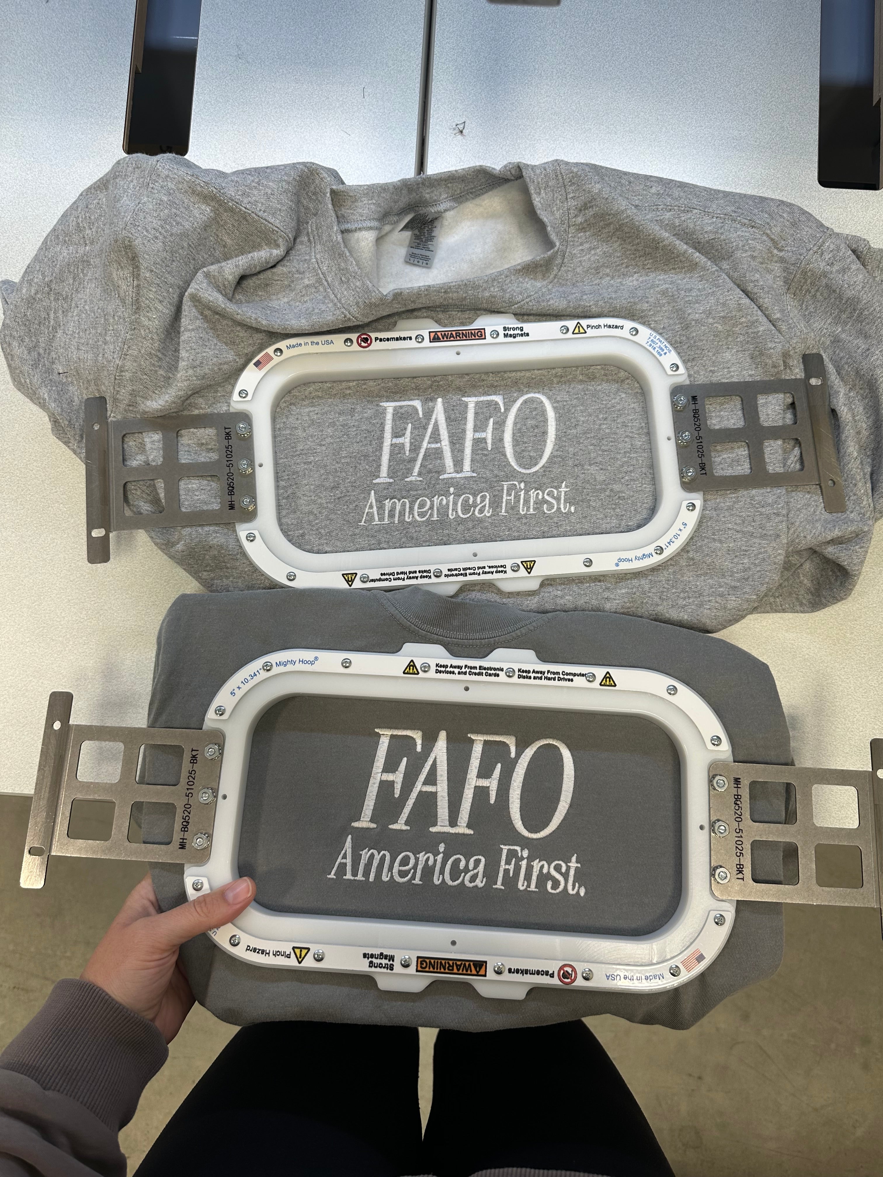 FAFO AMERICA FIRST- ADULT EMBROIDERED TEE