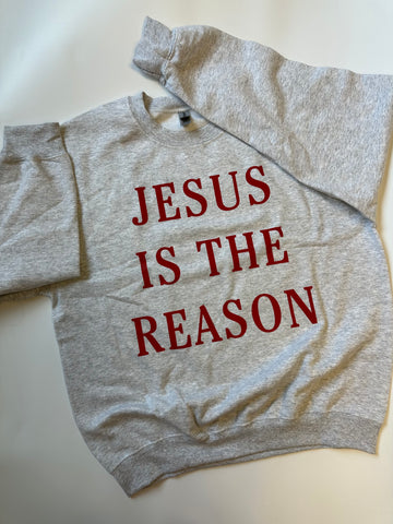 Jesus is the Reason, ash Crewneck - LARGE