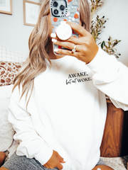 AWAKE, BUT NOT WOKE / FRONT AND BACK - ADULT CREWNECK