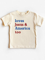 LOVES JESUS & AMERICA TOO - KIDS TEE
