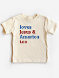 LOVES JESUS & AMERICA TOO - KIDS TEE
