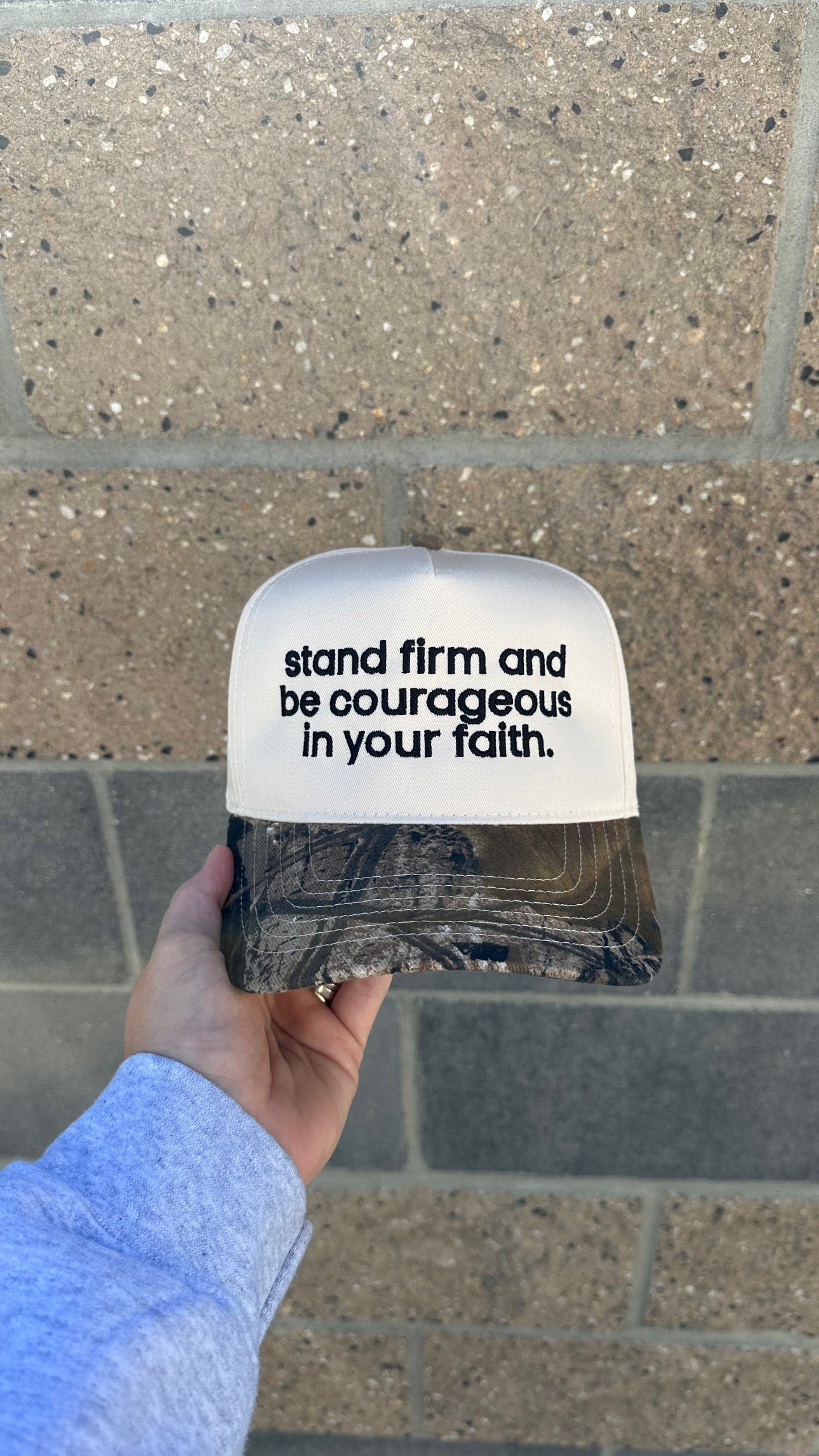 stand firm and be courageous in your faith | Charlie Kirk - Adult Embroidered Hat