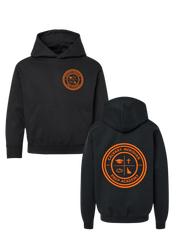 ADULT HOODIE - CALVARY MERIDIAN PREP ACADEMY CIRCLE LOGO FRONT + BACK, ORANGE PRINT