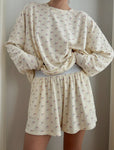 American Flag Pajama Set (Beige/Pale Yellow)