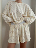 American Flag Pajama Set (Beige/Pale Yellow)