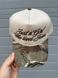 JUST A GIRL WHO LOVES JESUS CAMO HAT
