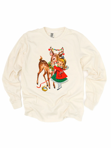 VINTAGE DEER ADULT LONG SLEEVE TEE