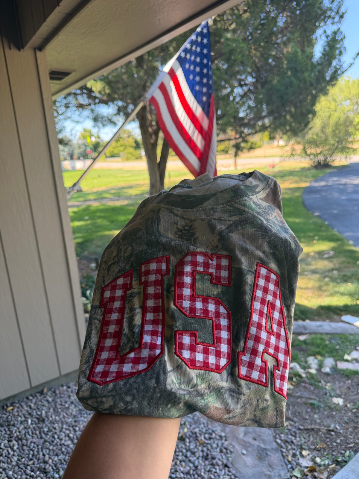 USA GINGHAM USA CAMO TEE