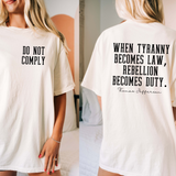 DO NOT COMPLY - ADULT TEE