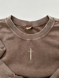 CROSS CORDED CREWNECK