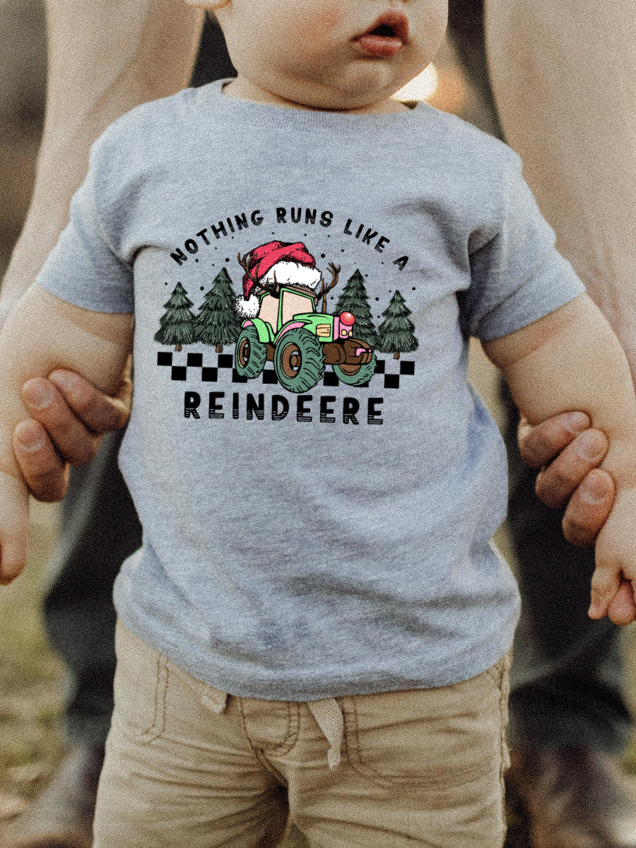 *GREEN* NOTHING RUNS LIKE A REINDEERE - CHILDRENS TEE