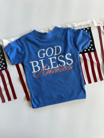 GOD BLESS AMERICA BLUE KIDS TEE - LIMITED EDITION