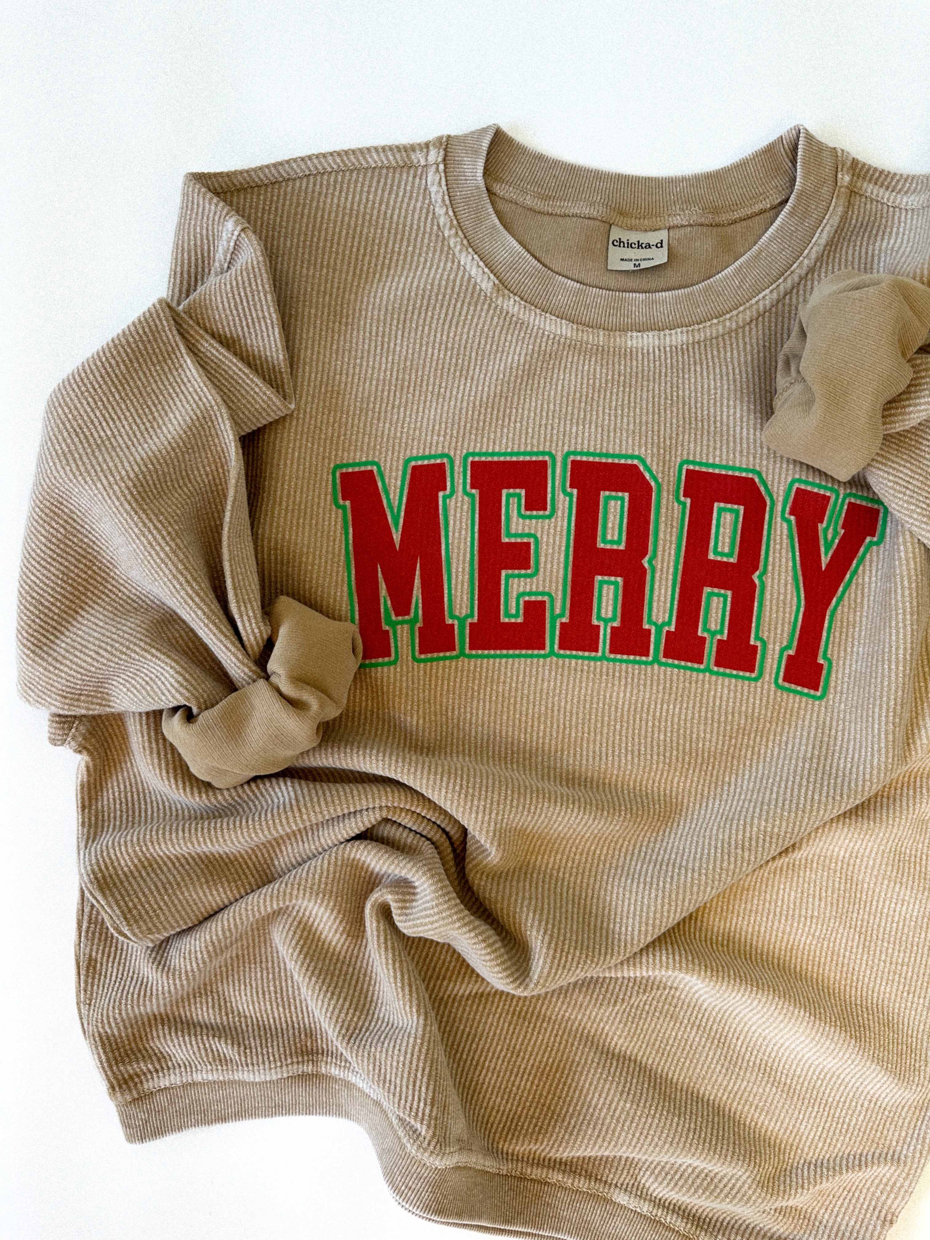 MERRY TAN CORDED CREWNECK