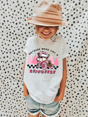 *PINK* NOTHING RUNS LIKE A REINDEERE - CHILDRENS TEE