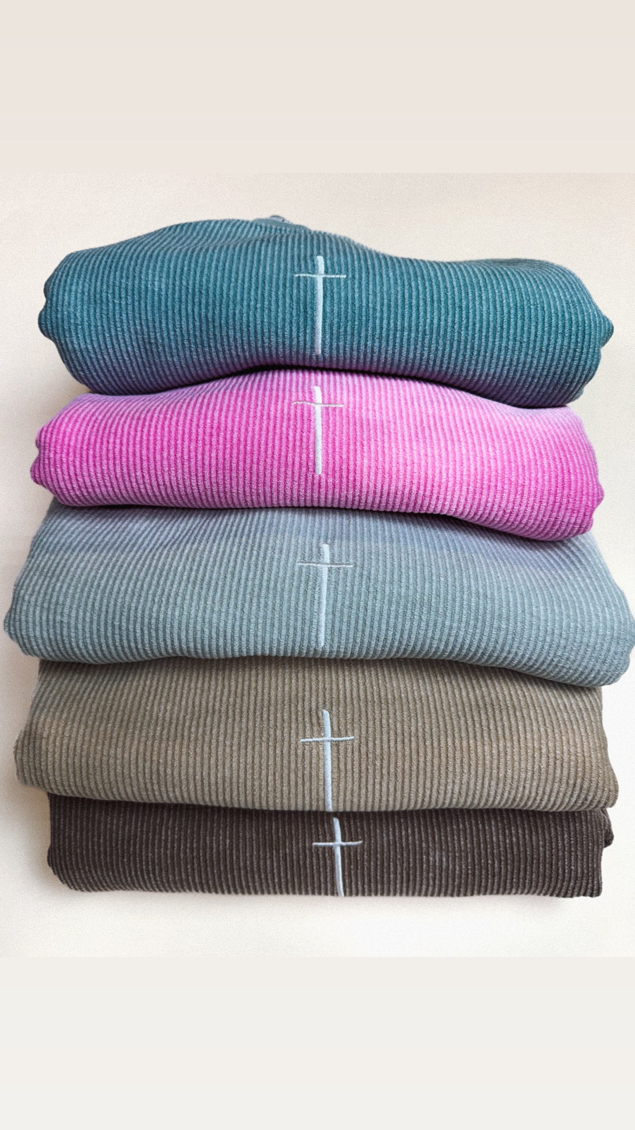 CROSS CORDED CREWNECK