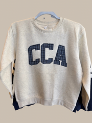 CCA EMBROIDERED APPLIQUÉ CREWNECK SWEATER