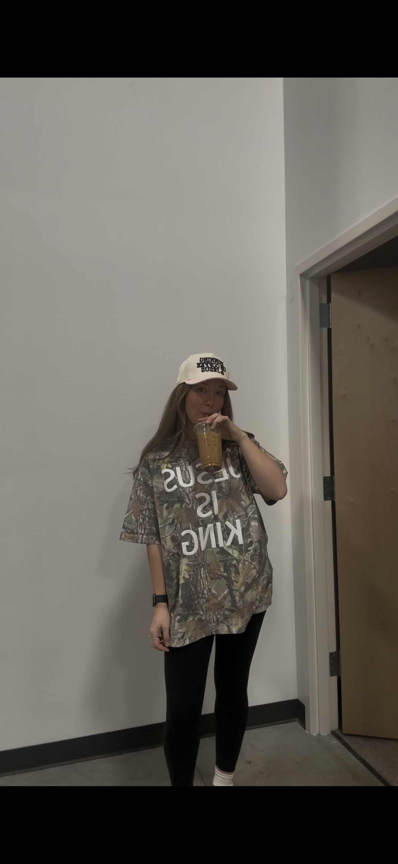 JESUS IS KING PUFF VINTAGE CAMO TEE