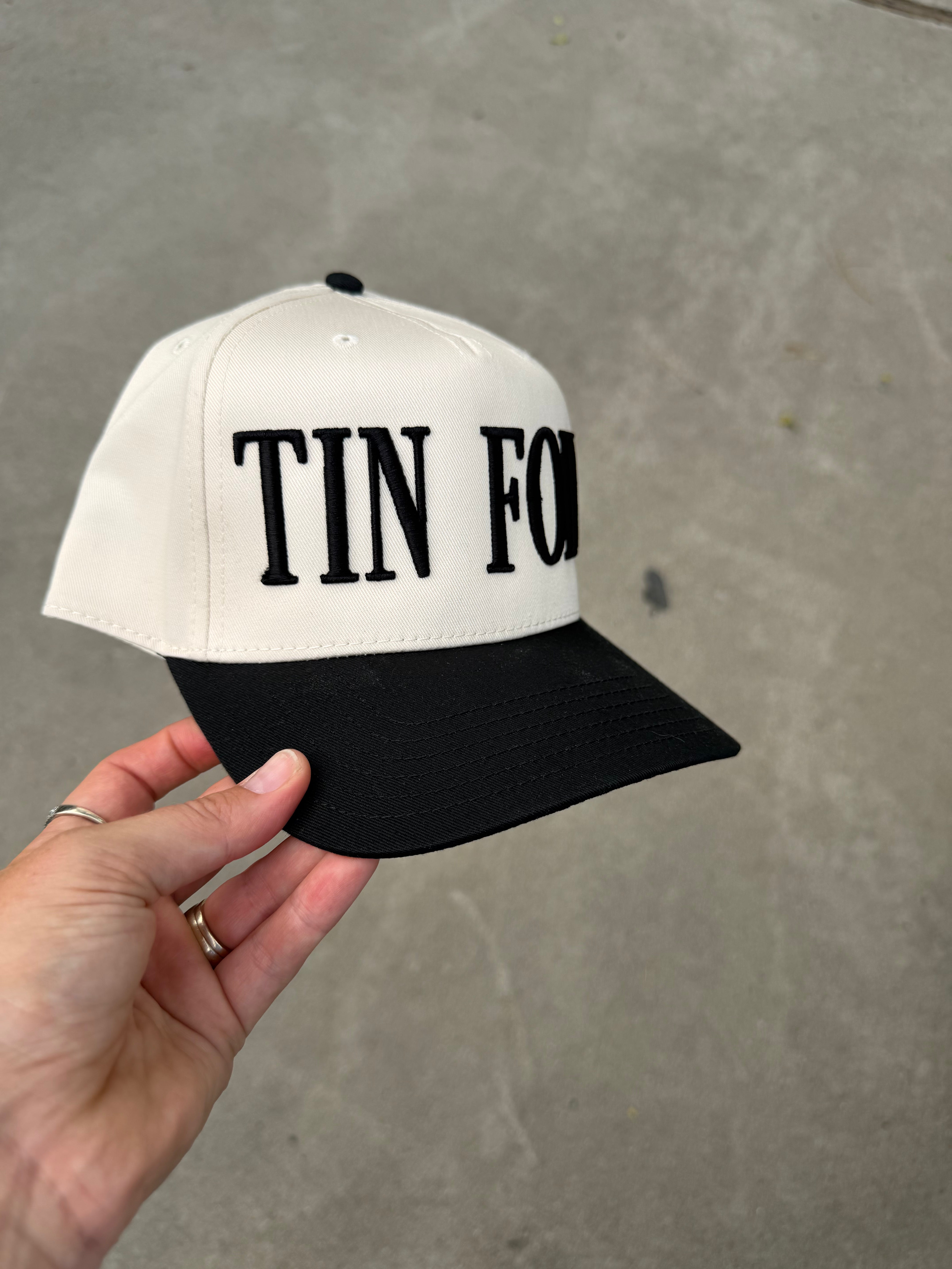 TIN FOIL PUFF EMBROIDERED HAT