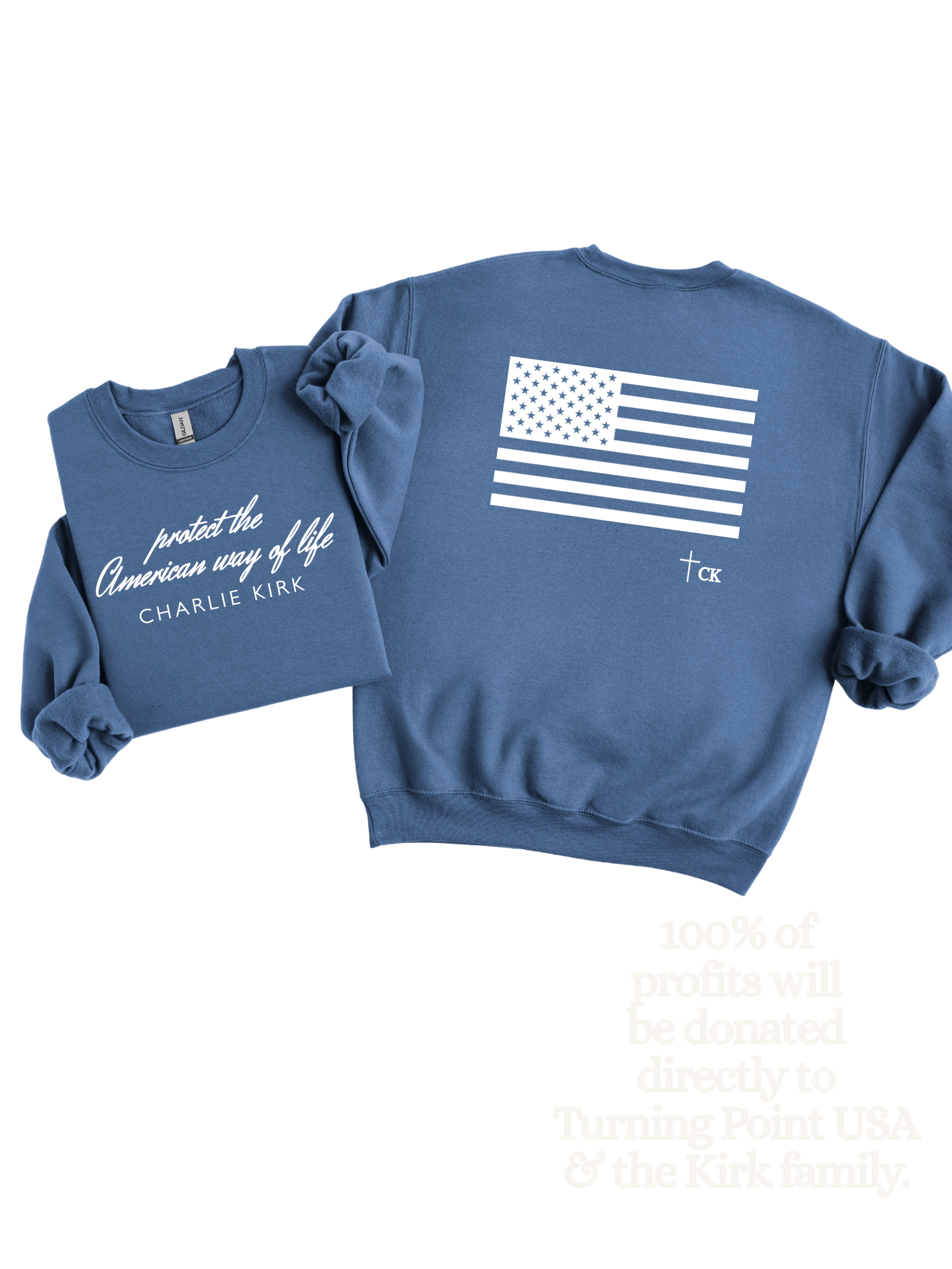 protect the American way of life | CHARLIE KIRK - ADULT CREWNECK SWEATER