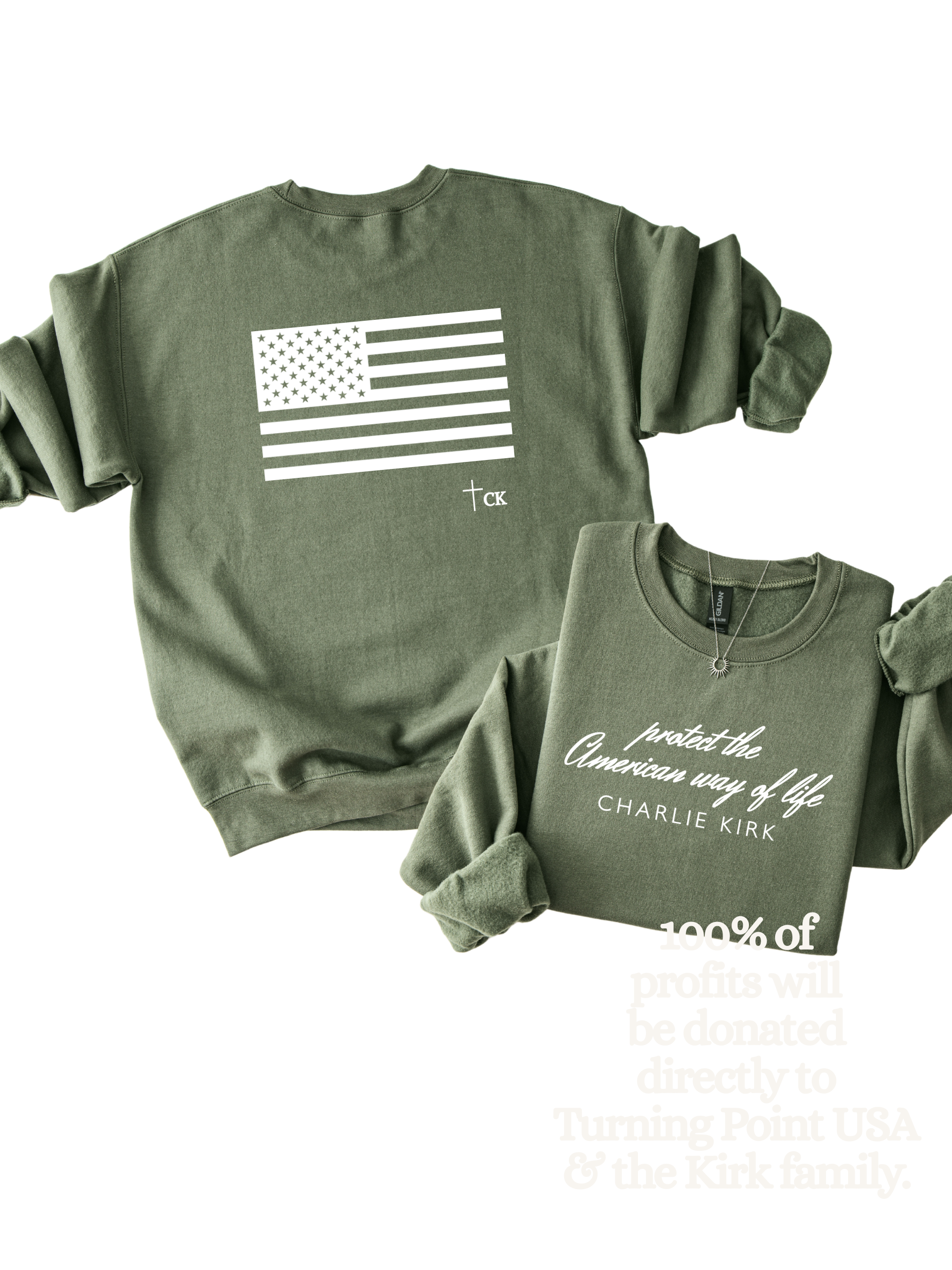 protect the American way of life | CHARLIE KIRK - ADULT CREWNECK SWEATER
