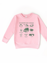 GRISWOLDS OLD FASHIONED FAMILY CHRISTMAS *green print* - KIDS CREWNECK SWEATER