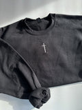 BASIC CROSS EMBROIDERED - REGULAR CREWNECK